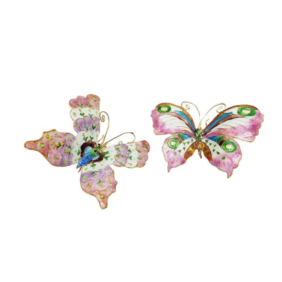 Vintage Enamel on Metal Large Butterfly Decorative Pieces To Wear On Scarf/Hair? main image 4